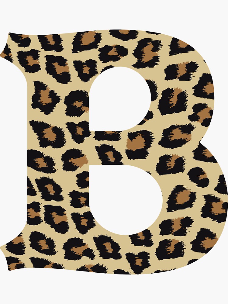 "Letter B Leopard Cheetah Monogram Initial" Sticker For Sale By ...