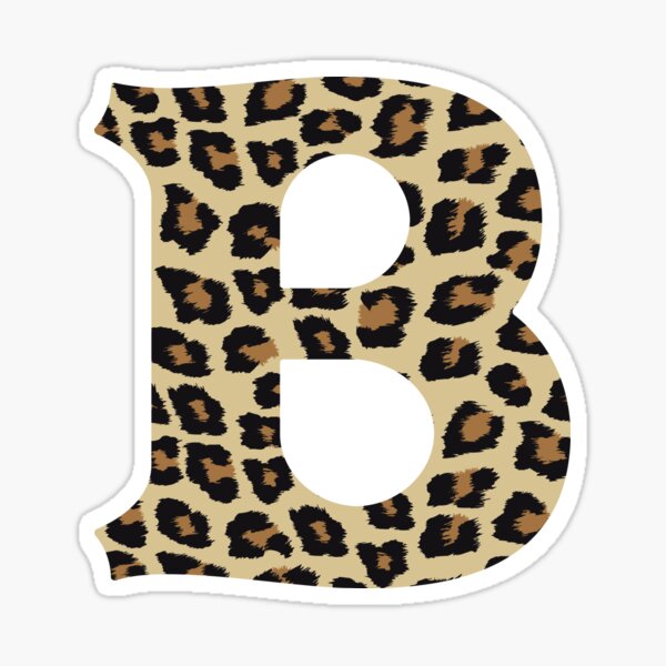 "Letter B Leopard Cheetah Monogram Initial" Sticker For Sale By ...