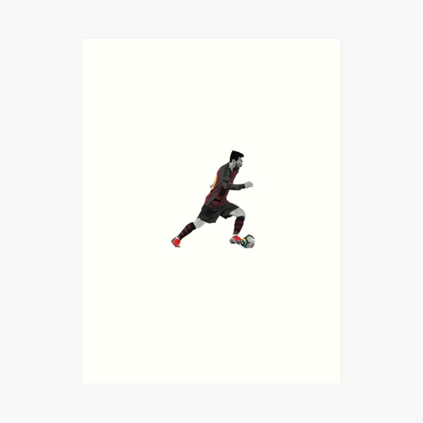 Messi dribbling Art Print
