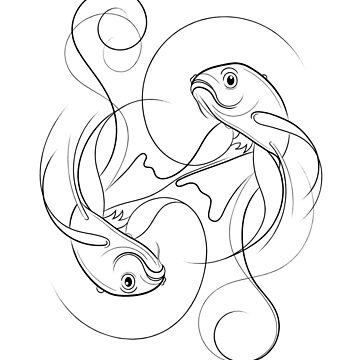 Koi Fish Line Drawing  Tapestry for Sale by Adam Regester