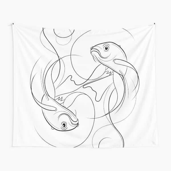 Koi Fish Line Drawing  Magnet for Sale by Adam Regester