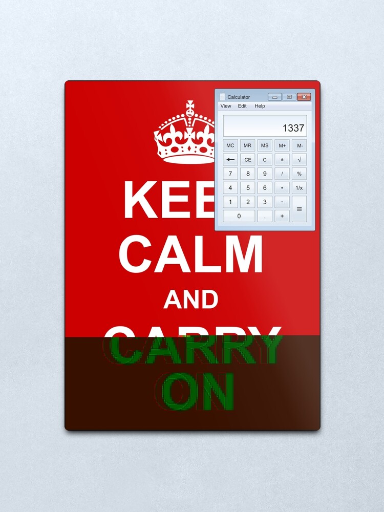 Alternate view of Keep calm and (real glitch) Metal Print