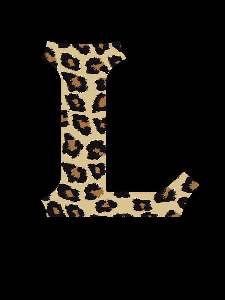 Letter L Leopard Cheetah Monogram Initial Kids T-Shirt for Sale