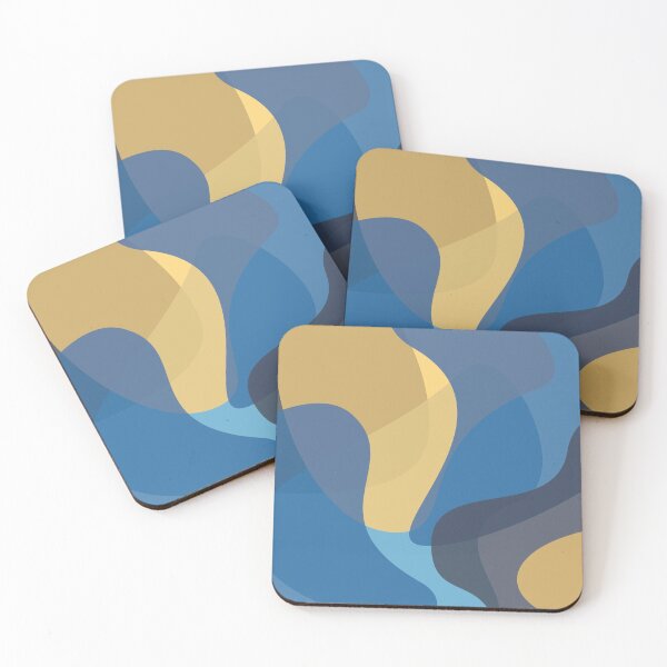 Item preview, Blue, yellow, modern, cool, trendy wave abstraction designed and sold by theendup.