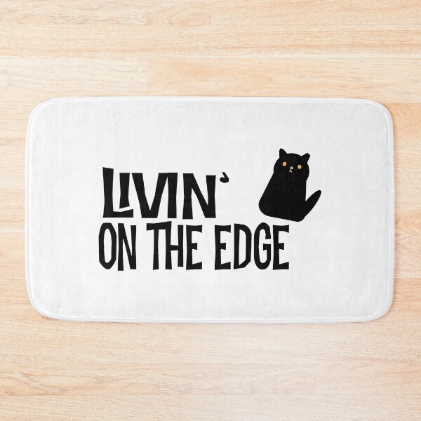 Item preview, Black cat Halloween hand drawn illustration with the phrase Living on the Edge designed and sold by mkopka.