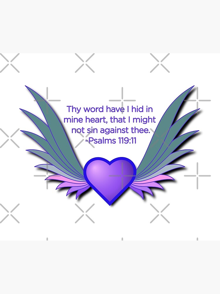 Cool Winged Heart Psalms 119:11 Bible Verse | Tapestry