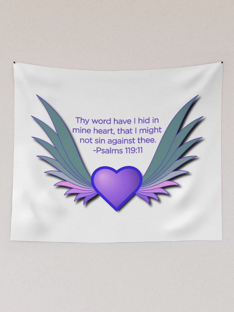 Cool Winged Heart Psalms 119:11 Bible Verse | Tapestry