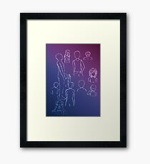 White Gel Pen Sketches Framed Print