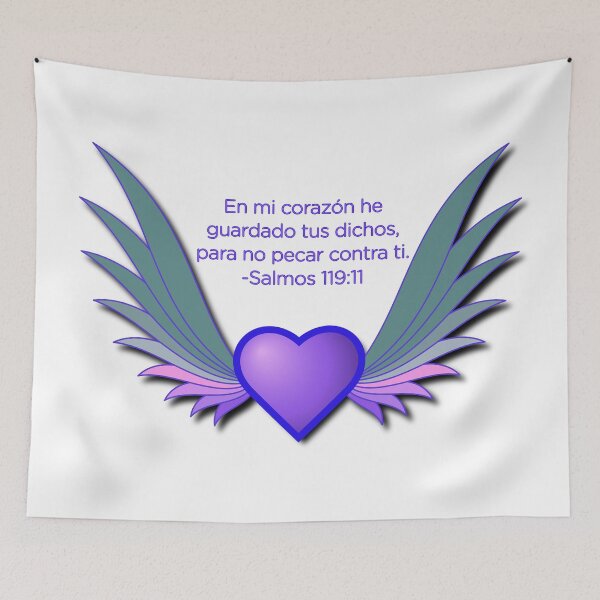 Item preview, Corazon Con Alas V. Azul Salmos 119:11 Versiculo Biblico designed and sold by Jesus Bosque Pachot.