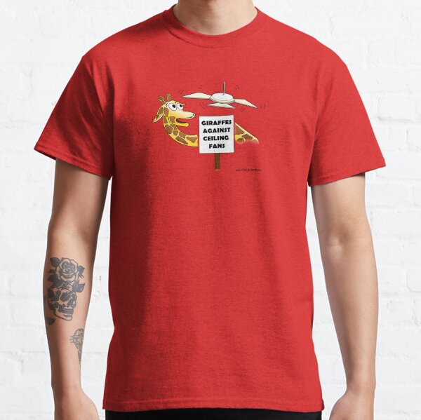 Giraffes Against Ceiling Fans. Classic T-Shirt