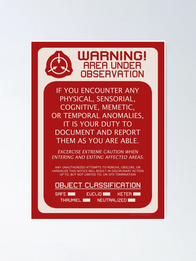 SCP Warning Poster in the Event of an XK Class 