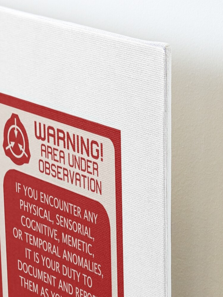 RED Warning Sign SCP Foundation Poster POD Anomalous 