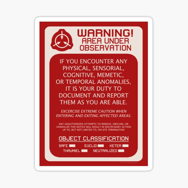 Scp 096 Containment Label