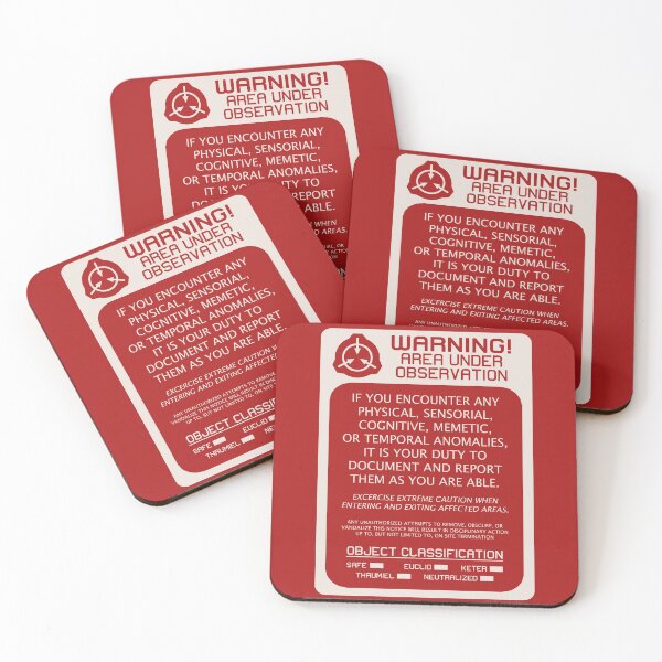 Item preview, SCP Foundation Red WARNING Signage - Red Background designed and sold by ToadKingStudios.