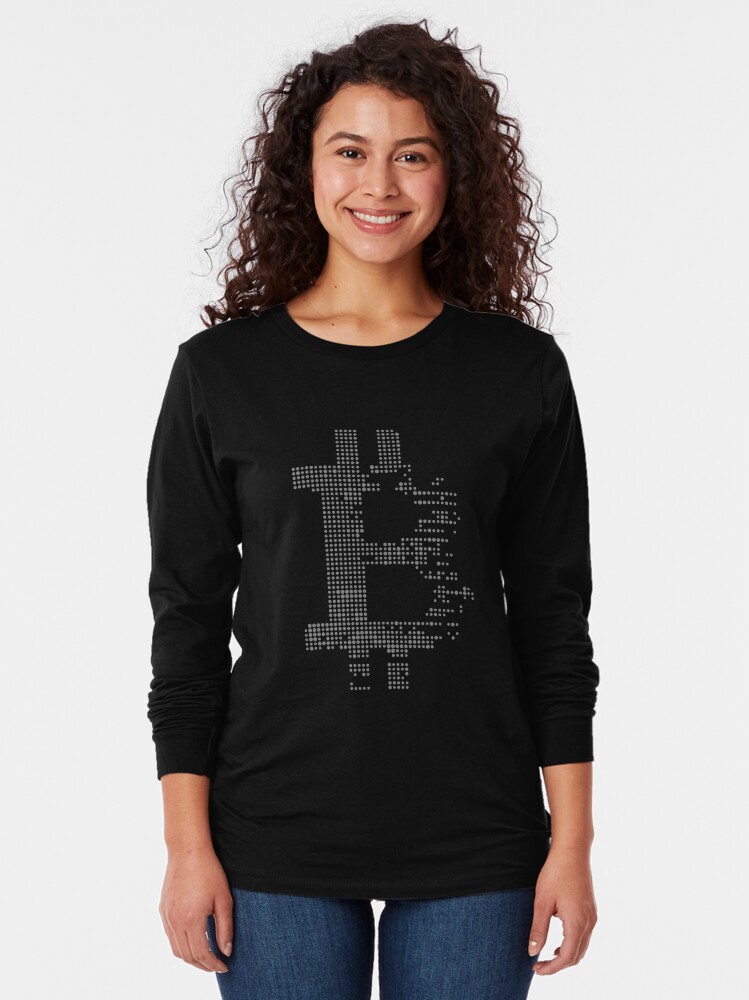 Thumbnail 2 von 5, Langarmshirt, Bitcoin Cryptocurrency Kryptowährung Logo grey designt und verkauft von COTW.