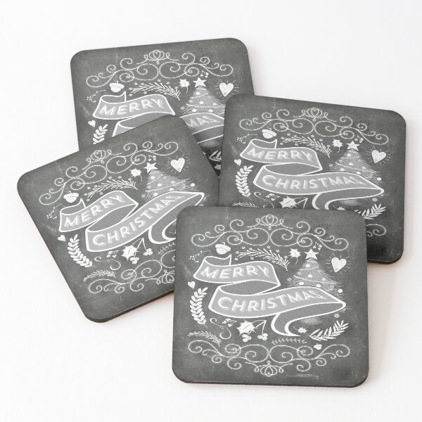 Item preview, Chalkboard Christmas Tree and Winter Flora Print designed and sold by Elsy's Art.