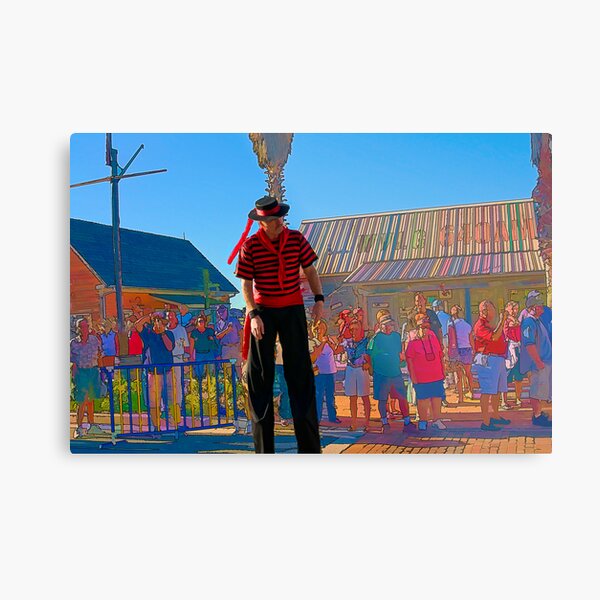 The Man On Stilts Metal Print