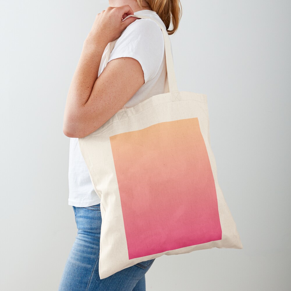 Orange and Pink Ombre Shade Color Fade Tote Bag