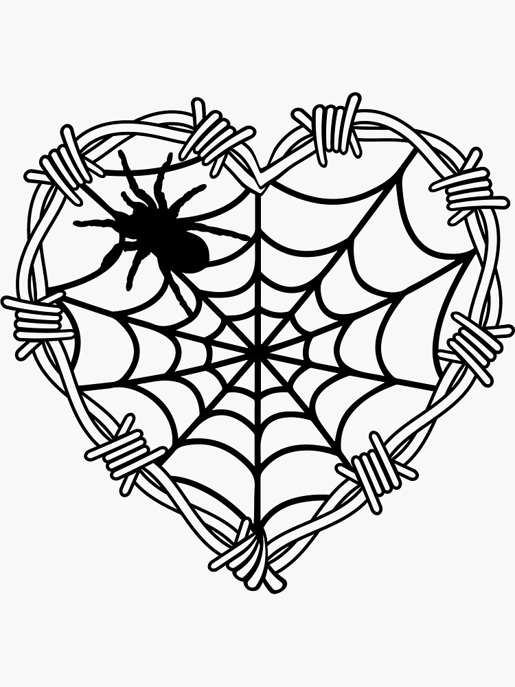 Gothic Distressed Heart Spider Web Print Valentines Skinny