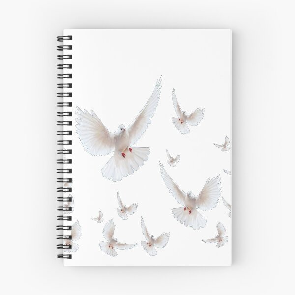 Item preview, WHITE FLYING PEACE DOVES ON WHITE ART designed and sold by sharlesart.