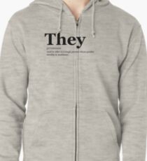 They (pronoun) Zipped Hoodie