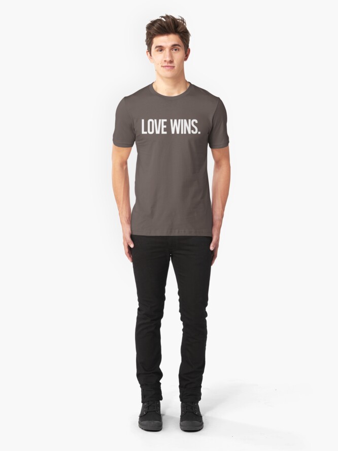 Alternate view of LOVE WINS. Slim Fit T-Shirt