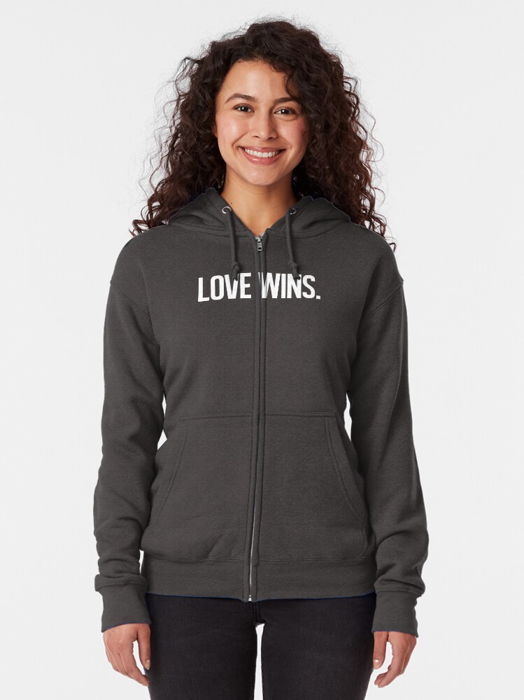 Alternate view of LOVE WINS. Zipped Hoodie