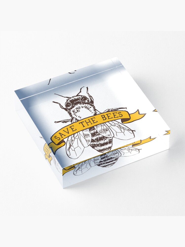 Alternate view of Save The Bees! Acrylic Block