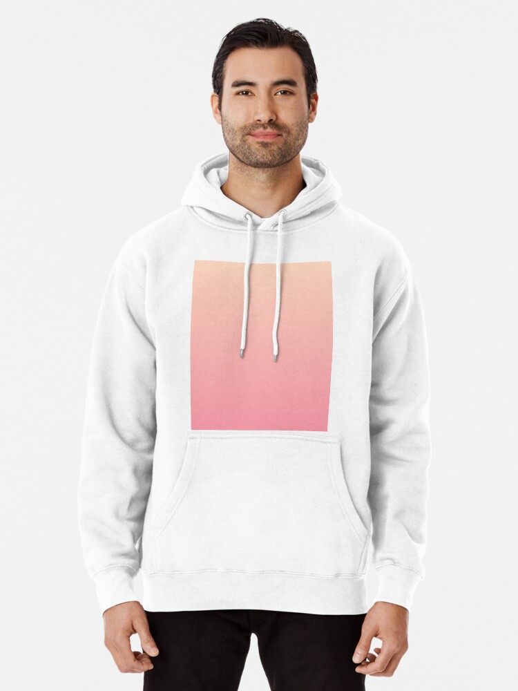 Light Peach Pale Pink Ombre Fade Sunset Gradient Pullover Hoodie