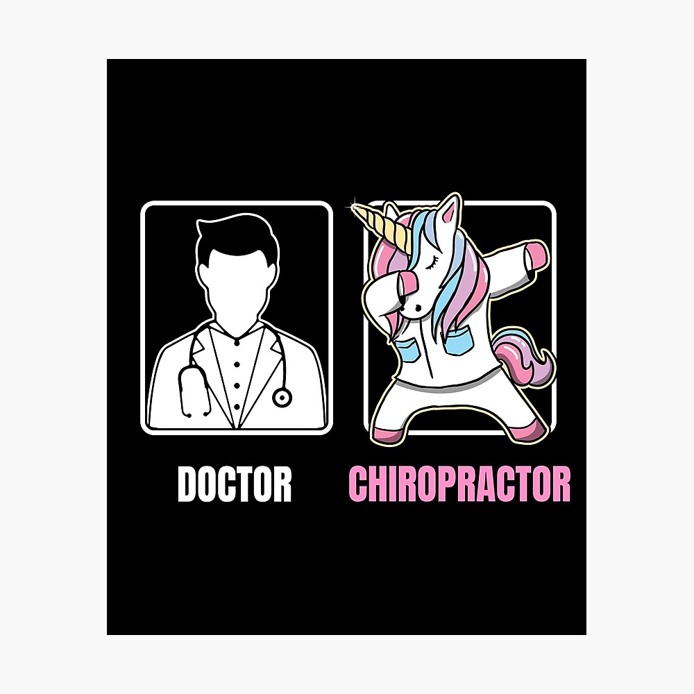 Poster Chiropracteur Licorne Citation Drole Comparer Humour De Tamponnage Rose Par Createdbyheidi Redbubble