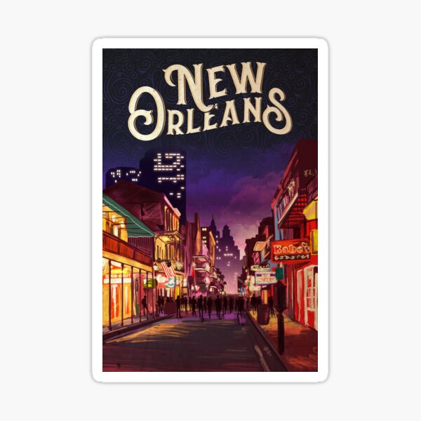 New Orleans Travel Art Sticker