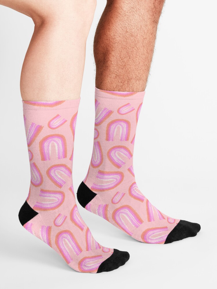 Alternative Ansicht von Regenbogen rosa pattern Socken
