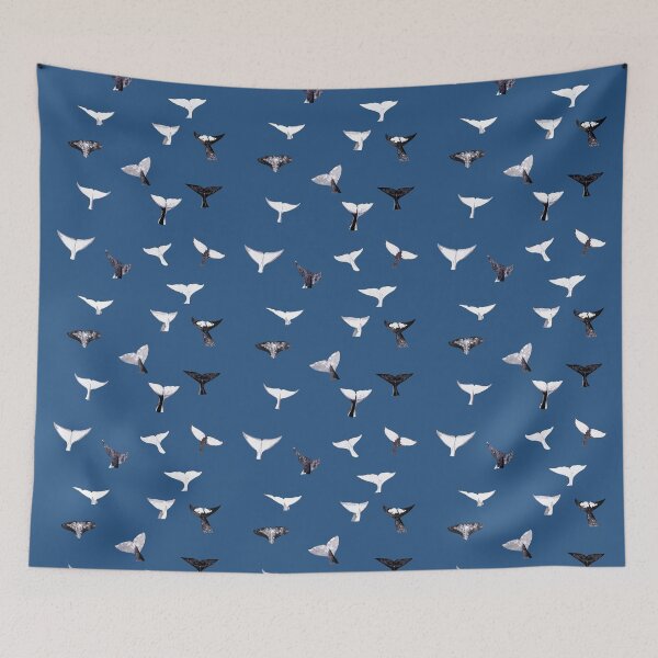 Item preview, Whale Fluke Pattern - on Blue designed and sold by EKeener.