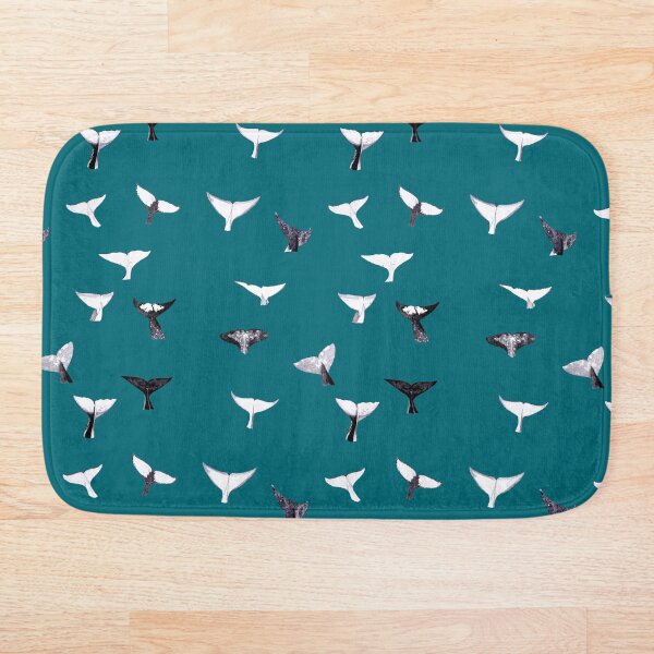 Artikelvorschau, Whale Fluke Pattern - auf Teal entworfen und verkauft von EKeener.