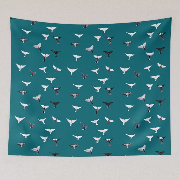 Item preview, Whale Fluke Pattern - on Teal designed and sold by EKeener.