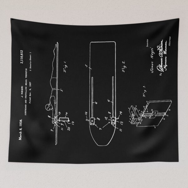 Artikelvorschau, Surfboard Patent - Schwarz entworfen und verkauft von FinlayMcNevin.