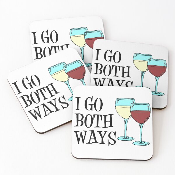 Item preview, I Go Both Ways White Red Wine Cartoon Glass designed and sold by jaycartoonist.