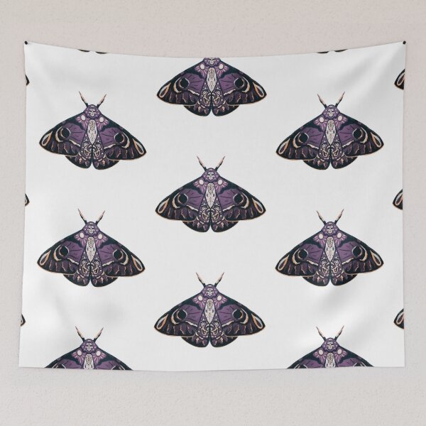 Item preview, Graphic Purple, Yellow, and Black Moth Sketch Artwork designed and sold by Manda Lyn LaCorte.