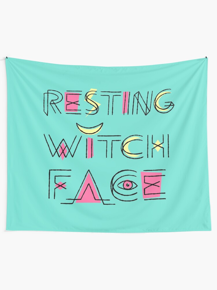 Alternate view of Resting Witch Face Tapestry