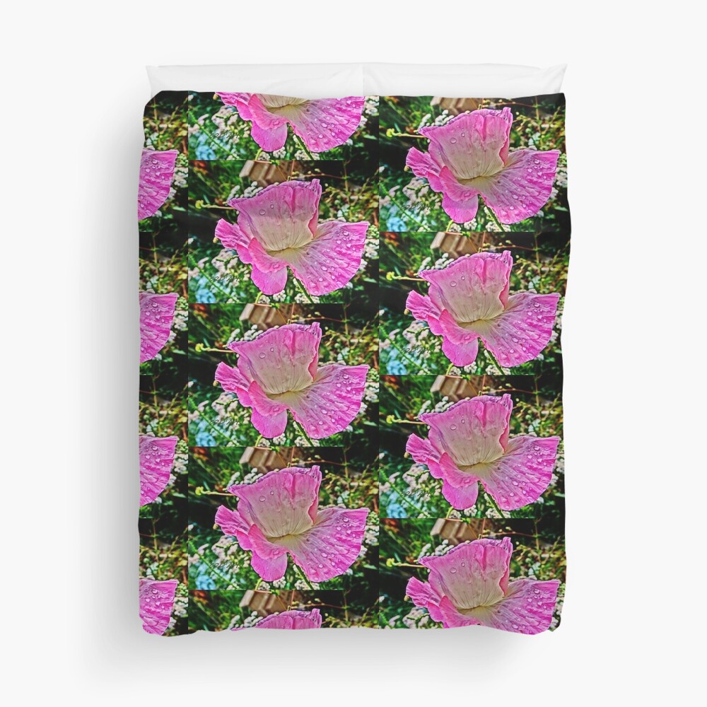 Drippy Pink Poppy Duvet Cover