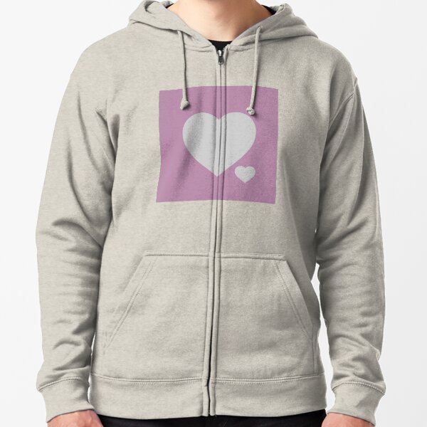 Silver Hearts Zipped Hoodie