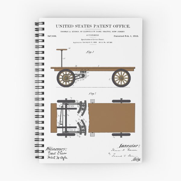 Item preview, Thomas Edison Automobile Patent - Color designed and sold by FinlayMcNevin.