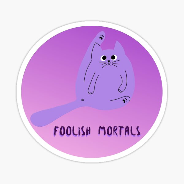 Item preview, Foolish Mortals Inappropriately Funny Purple Kitty Cat designed and sold by apathecary.