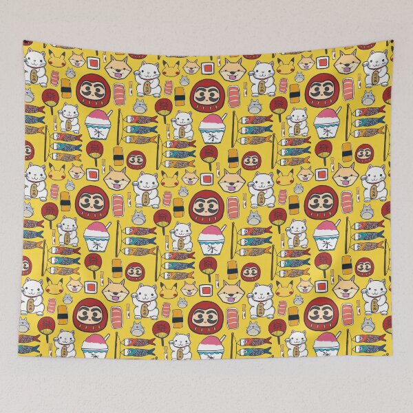 Item preview, Japanese Culture Icons Drawing Pattern Design designed and sold by MariOyama.