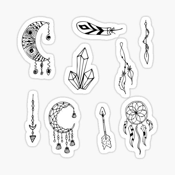 Boho Black and White Sticker Pack Witchy Vibes Sticker