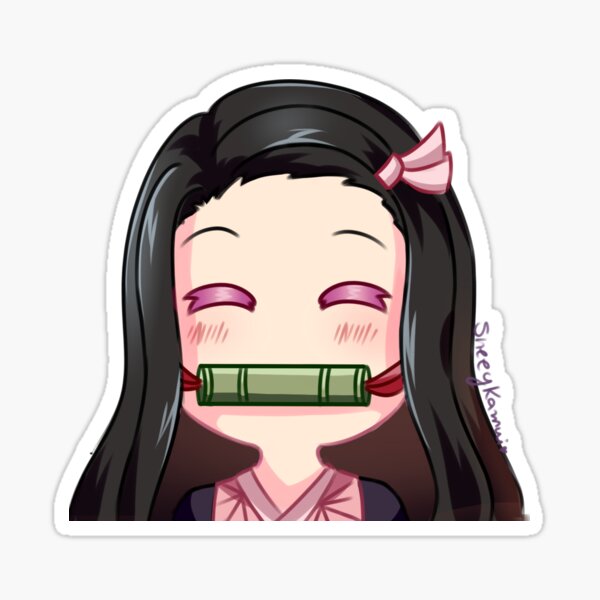 "smile nezuko" Sticker by sheeykamui | Redbubble