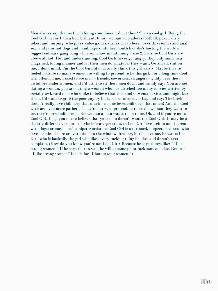 "Cool Girl Monologue" Tshirt for Sale by lilim Redbubble gone girl