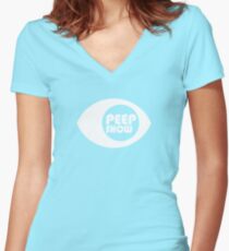 Peep Show Logo Women's Fitted V-Neck T-Shirt