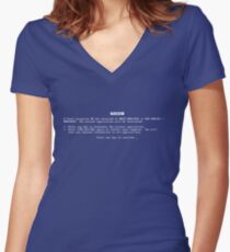 Blue Screen of Death Women's Fitted V-Neck T-Shirt