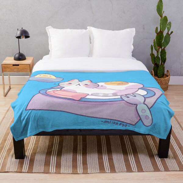 Breakfast cat Throw Blanket